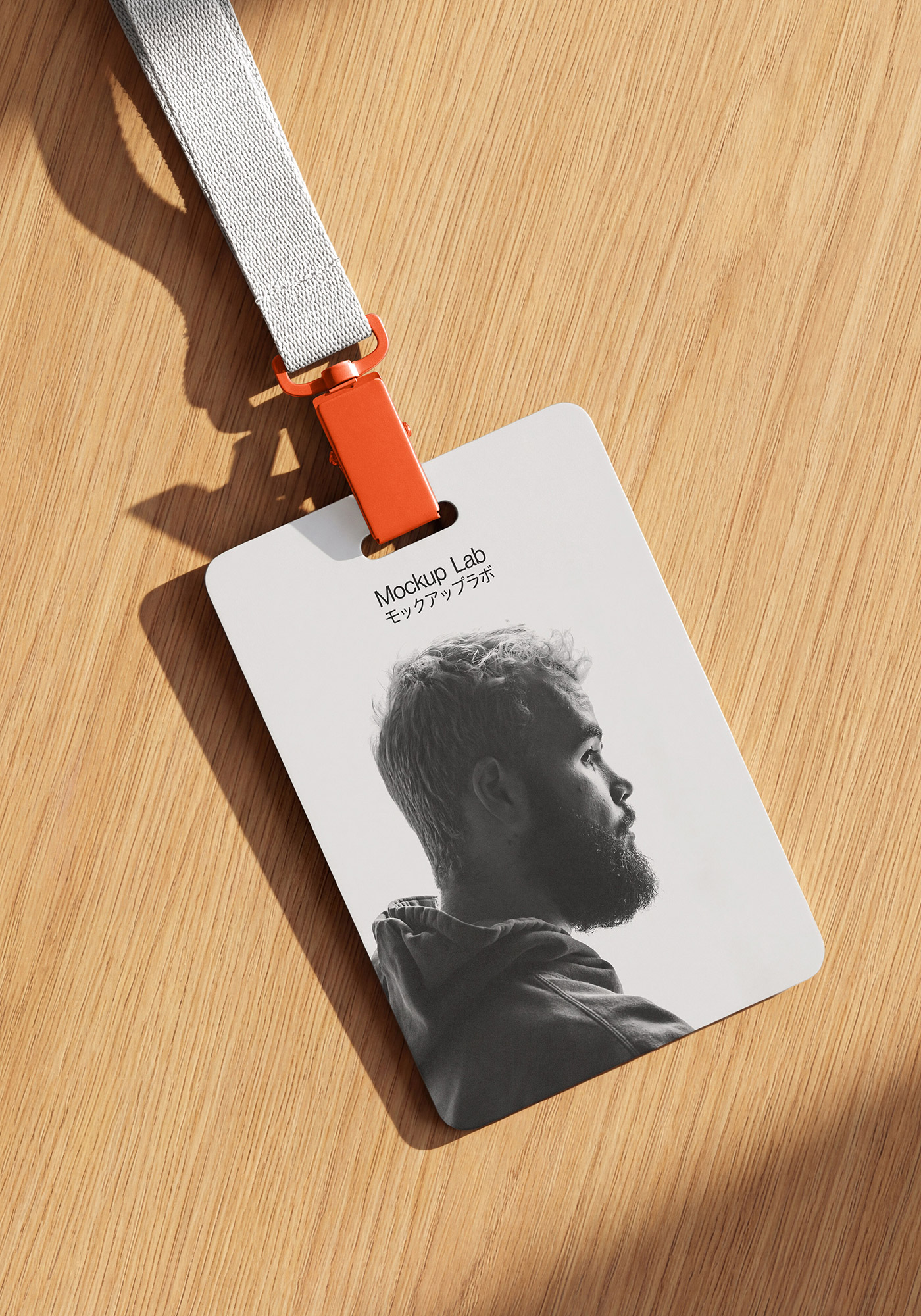 Overhead view of a single round badge mockup with a customizable design area.